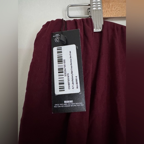 PLT label mulberry mesh drape bandeau maxi dress - Picture 7 of 9